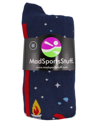 MadSportsStuff socks Astronaut in Space Socks Athletic Over the Calf Length