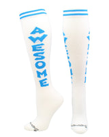 MadSportsStuff socks Awesome - White/Blue / Large Personality Word Socks Over the Calf Length