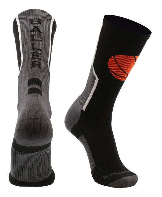 MadSportsStuff socks Baller Basketball Socks with Basketball Logo Crew Length