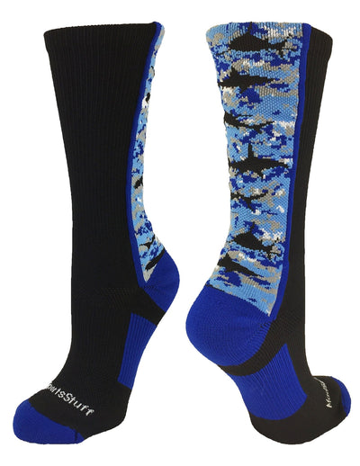 MadSportsStuff socks Black/Blue/White / Large Digital Camo Shark Socks Crew
