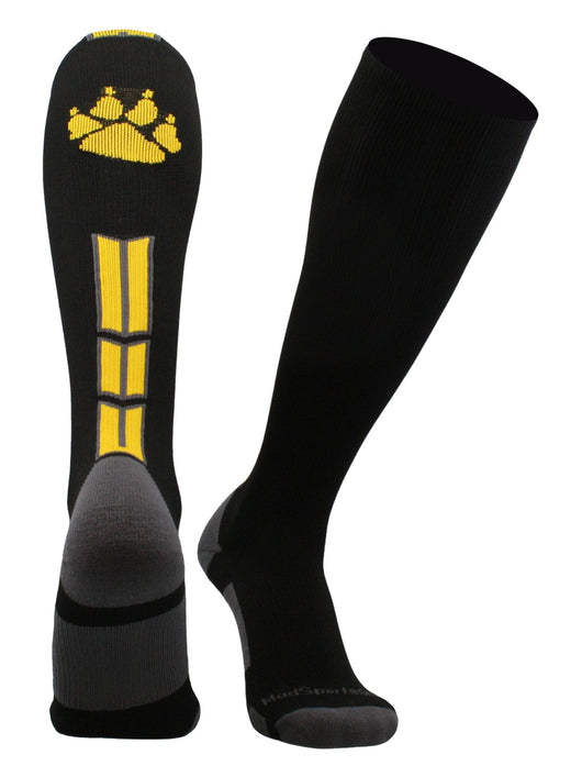 MadSportsStuff socks Black/Gold/Graphite / Large Wild Paw Over the Calf Socks (multiple colors)