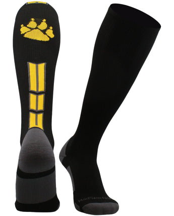 MadSportsStuff socks Black/Gold/Graphite / Large Wild Paw Over the Calf Socks (multiple colors)