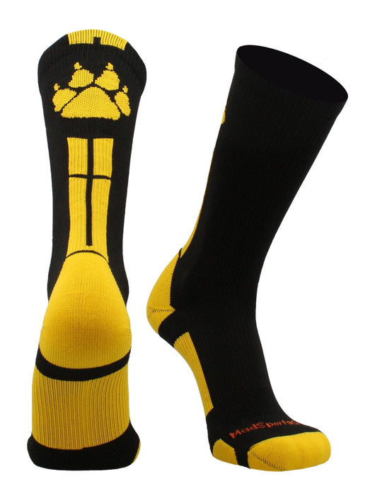 MadSportsStuff socks Black/Gold / Large Wild Paws Athletic Crew Socks (multiple colors)