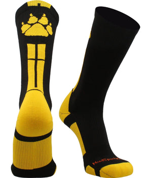 MadSportsStuff socks Black/Gold / Large Wild Paws Athletic Crew Socks (multiple colors)