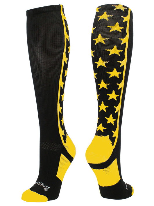 MadSportsStuff socks Black/Gold / Small All Stars Socks Over the Calf Socks Softball Soccer