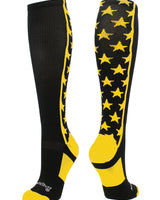 MadSportsStuff socks Black/Gold / Small All Stars Socks Over the Calf Socks Softball Soccer