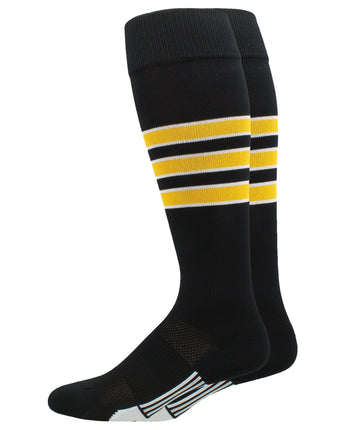 Striped Softball Socks Over the Calf Dugout Pattern D