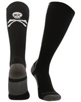 MadSportsStuff socks Black/Graphite / Large Pirate Skull and Crossbones (Jolly Roger) Over the Calf Socks