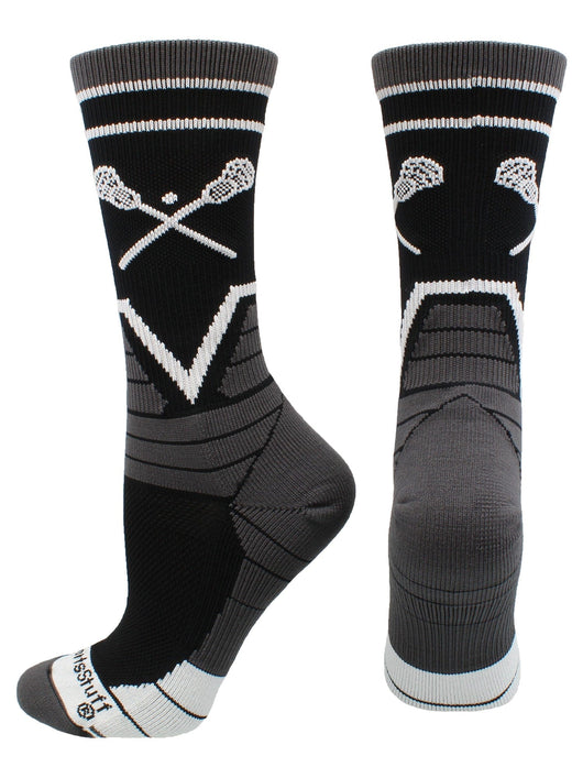 MadSportsStuff socks Black/Graphite/White / Large Lacrosse Victory Crew Socks
