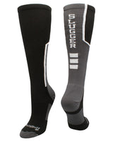 MadSportsStuff socks Black/Graphite/White / Large Slugger Over the Calf Baseball Socks