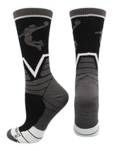 MadSportsStuff socks Black/Graphite/White / Large Victory Basketball Socks with Player in crew length