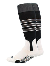 MadSportsStuff socks Black/Graphite/White / Small Striped Baseball Stirrup Socks Dugout Pattern D