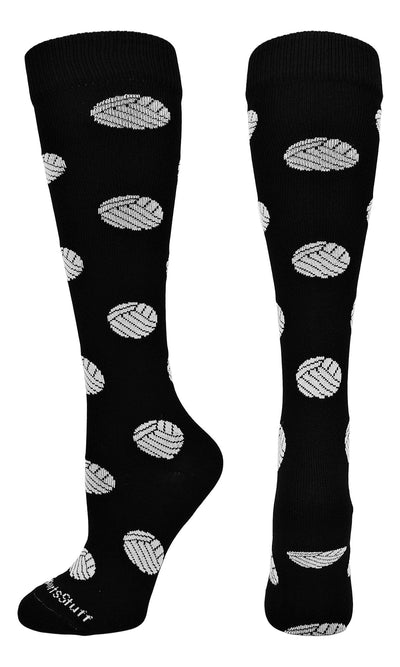 MadSportsStuff socks Black / Medium Volleyball Socks with Volleyball Print Over the Calf