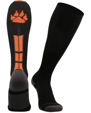 MadSportsStuff socks Black/Orange/Graphite / Small Wild Paw Over the Calf Socks (multiple colors)