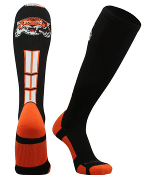 MadSportsStuff socks Black/Orange / Large Tigers Logo Over the Calf Socks
