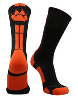 MadSportsStuff socks Black/Orange / Medium Wild Paws Athletic Crew Socks (multiple colors)