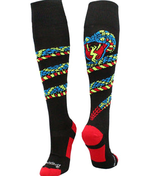 MadSportsStuff socks Black/Red / Large Crazy Snake Over the Calf Athletic Socks