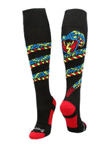 MadSportsStuff socks Black/Red / Large Crazy Snake Over the Calf Athletic Socks