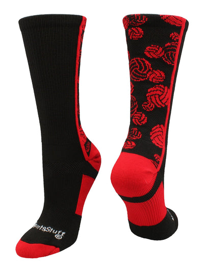 MadSportsStuff socks Black/Red / Small Crazy Volleyball Logo Crew Socks (multiple colors)