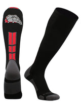 MadSportsStuff socks Black/Scarlet / Large Bulldog Logo Over the Calf Socks