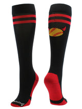 MadSportsStuff socks Black/Scarlet / Large Devils Tall Socks for Softball