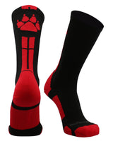 MadSportsStuff socks Black/Scarlet / Small Wild Paws Athletic Crew Socks (multiple colors)