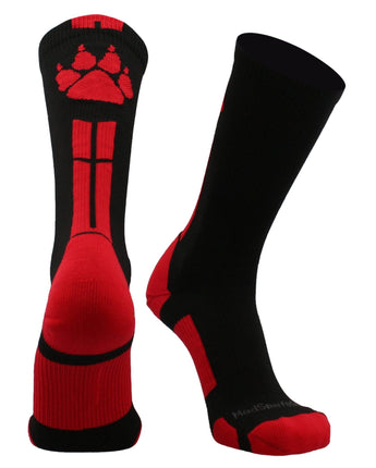 MadSportsStuff socks Black/Scarlet / Small Wild Paws Athletic Crew Socks (multiple colors)