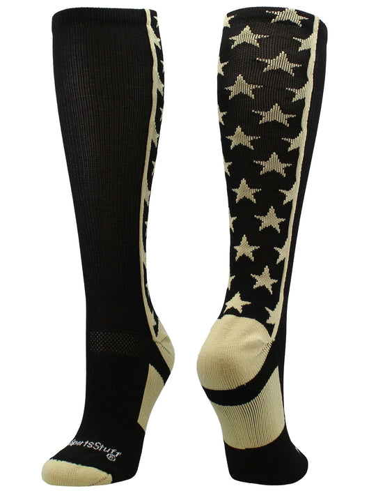 MadSportsStuff socks Black/Vegas Gold / Small All Stars Socks Over the Calf Socks Softball Soccer