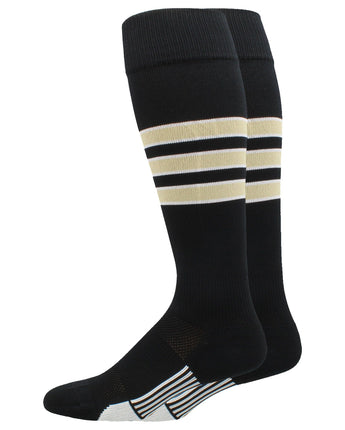 Striped Softball Socks Over the Calf Dugout Pattern D