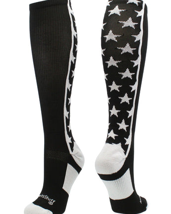 MadSportsStuff socks Black/White / Large All Stars Socks Over the Calf Socks Softball Soccer