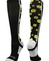 MadSportsStuff socks Black/White / Large Crazy Softball Socks with Softballs over the calf (multiple colors)