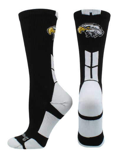 MadSportsStuff socks Black/White / Large Eagles Logo Athletic Crew Socks (multiple colors)
