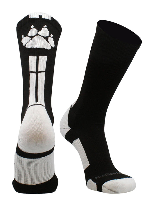 MadSportsStuff socks Black/White / Large Wild Paws Athletic Crew Socks (multiple colors)
