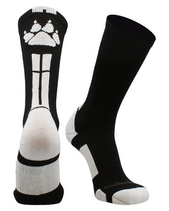 MadSportsStuff socks Black/White / Large Wild Paws Athletic Crew Socks (multiple colors)