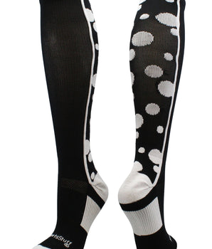 MadSportsStuff socks Black/White / Small Crazy Socks with Dots Over the Calf Socks Multi Colors