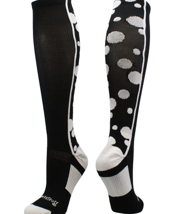 MadSportsStuff socks Black/White / Small Crazy Socks with Dots Over the Calf Socks Multi Colors