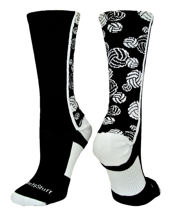 MadSportsStuff socks Black/White / Small Crazy Volleyball Logo Crew Socks (multiple colors)