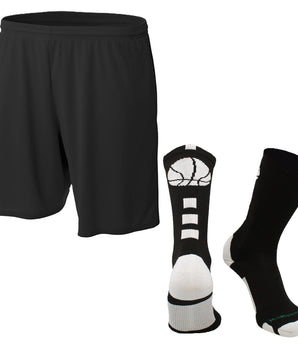 MadSportsStuff socks Black/White / Small Youth Basketball Shorts & Socks Set – Athletic Performance Gear for Boys & Girls