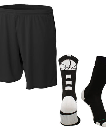 MadSportsStuff socks Black/White / Small Youth Basketball Shorts & Socks Set – Athletic Performance Gear for Boys & Girls
