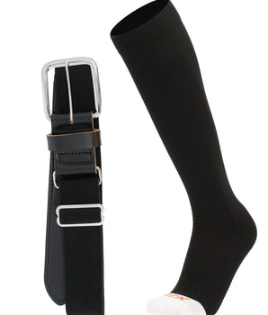 MadSportsStuff socks Black / X-Large Pro Line Baseball Socks and Belt Combo Youth and Adult