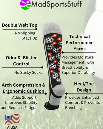 MadSportsStuff socks Bomber Soccer Socks Over the Calf length (multiple colors)