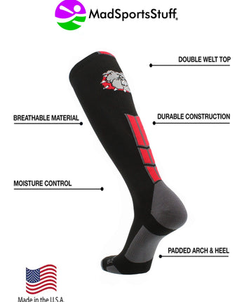 MadSportsStuff socks Bulldog Logo Over the Calf Socks