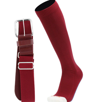 MadSportsStuff socks Cardinal / Large Pro Line Baseball Socks and Belt Combo Youth and Adult