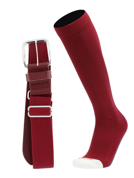 MadSportsStuff socks Cardinal / Large Pro Line Softball Socks and Belt Combo Youth and Adult