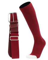 MadSportsStuff socks Cardinal / Large Pro Line Softball Socks and Belt Combo Youth and Adult
