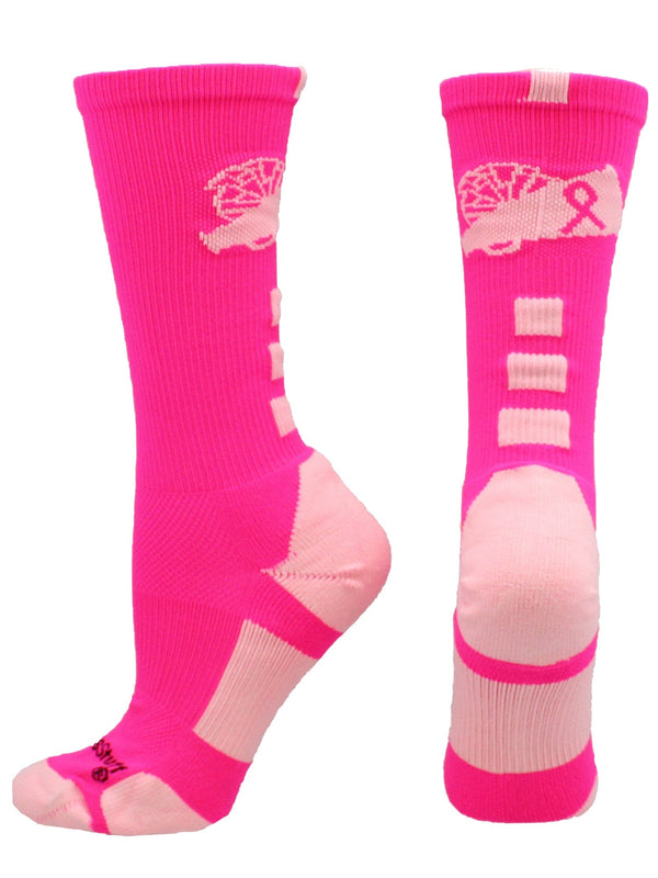 MadSportsStuff socks Cheer Breast Cancer Awareness Socks