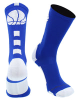 MadSportsStuff socks Columbia Blue / Large Basketball Logo Athletic Crew Socks (Made in USA)