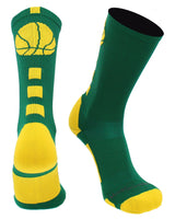 MadSportsStuff socks Columbia Blue / Large Basketball Logo Athletic Crew Socks (Made in USA)