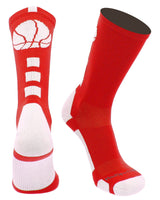 MadSportsStuff socks Columbia Blue / Large Basketball Logo Athletic Crew Socks (Made in USA)