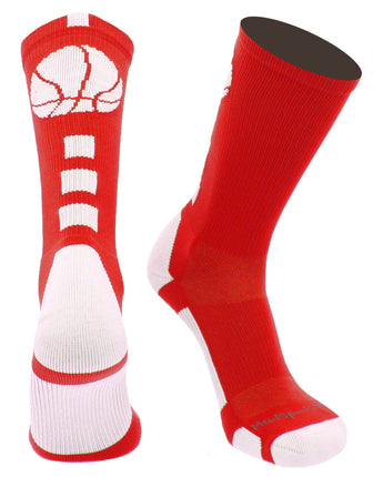 MadSportsStuff socks Columbia Blue / Large Basketball Logo Athletic Crew Socks (Made in USA)